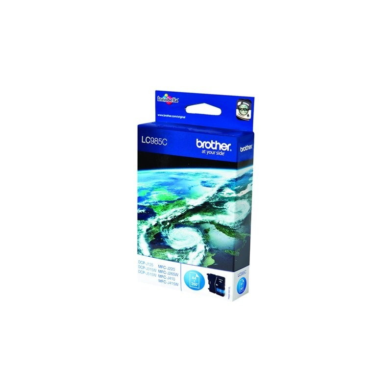 BROTHER LC985C Tusz Brother LC985C cyan 260str DCPJ125 / J315w / J515w / J220 / J265w