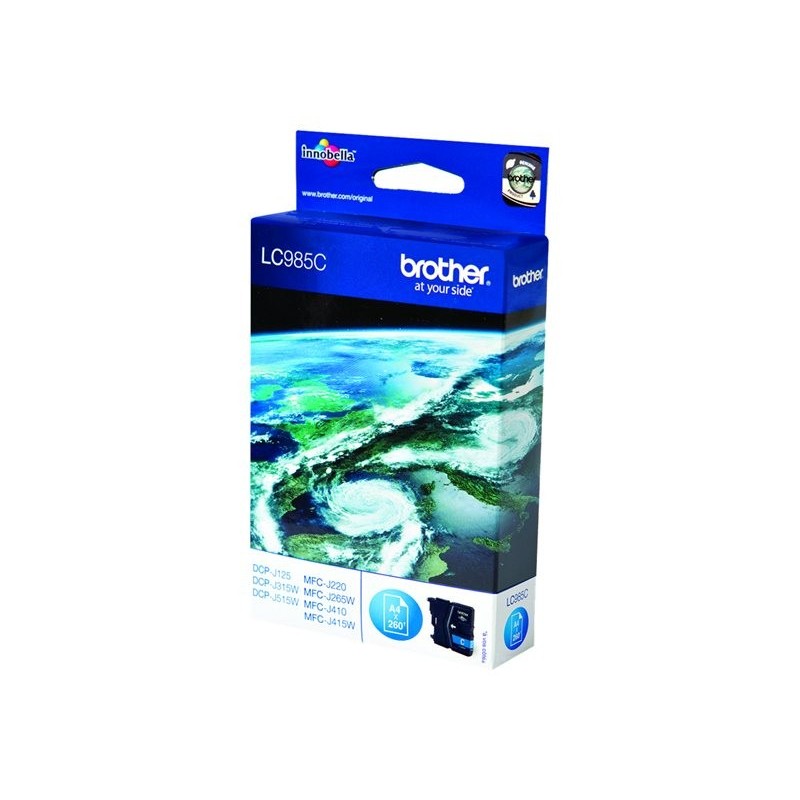 BROTHER LC985C Tusz Brother LC985C cyan 260str DCPJ125 / J315w / J515w / J220 / J265w