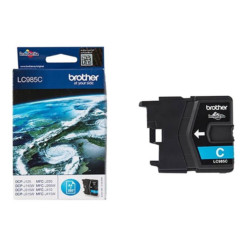 BROTHER LC985C Tusz Brother LC985C cyan 260str DCPJ125 / J315w / J515w / J220 / J265w