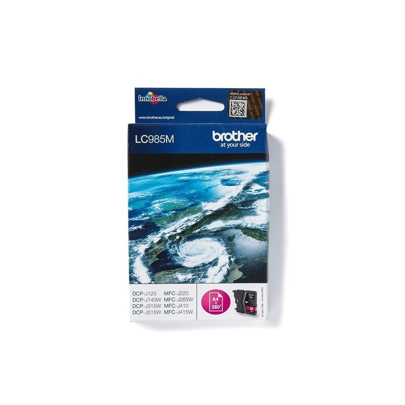 BROTHER LC985M Tusz Brother LC985M magenta 260str DCPJ125 / J315w / J515w / J220 / J265w