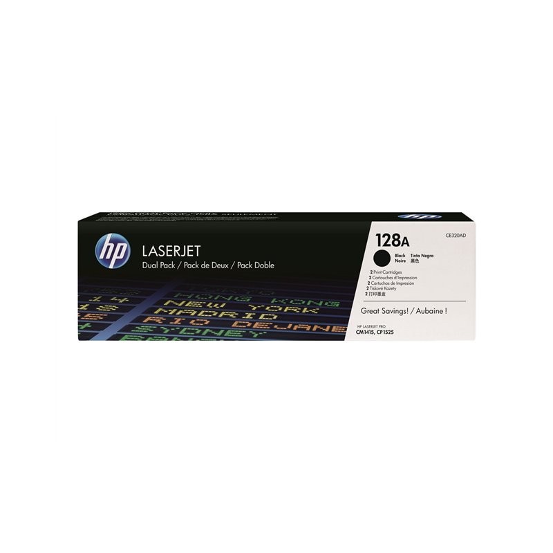 HP Toner nr 128AD CE320AD Black 2pack 2x2K