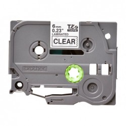 BROTHER TZE111 Taśma Brother 6mm BLACK ON CLEAR