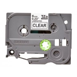 BROTHER TZE111 Taśma Brother 6mm BLACK ON CLEAR