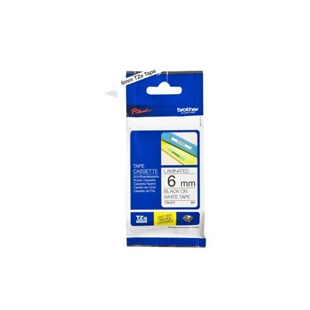 BROTHER TZe211 Taśma Brother 6mm BLACK ON WHITE