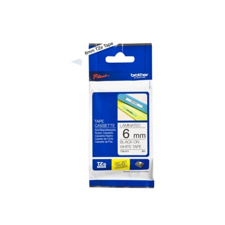 BROTHER TZe211 Taśma Brother 6mm BLACK ON WHITE