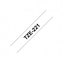 BROTHER TZE221 Brother TZE221 Banda laminata 9mm BLACK ON WHITE