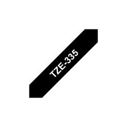 BROTHER TZE335 Taśma Brother 12mm White on Black