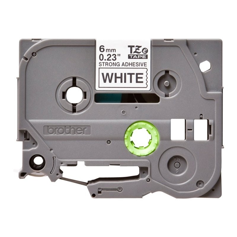 BROTHER TZeS211 Taśma Brother 6mm BLACK ON WHITE ADHESIVE TAPE