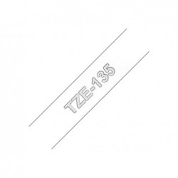 BROTHER TZE135 Taśma Brother 12mm WHITE ON CLEAR