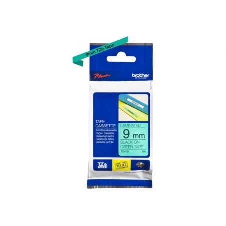 BROTHER TZe721 Taśma Brother 9mm BLACK ON GREEN