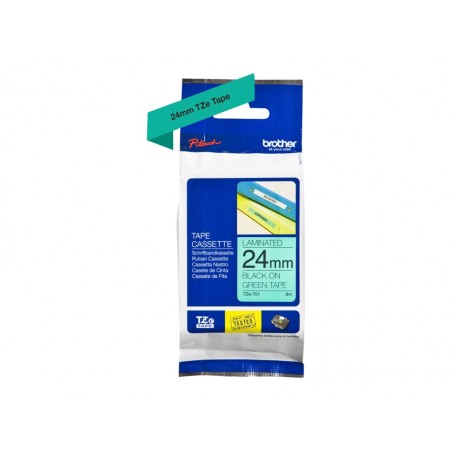 BROTHER TZE751 Taśma Brother 24mm BLACK ON GREEN