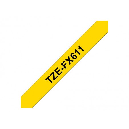 BROTHER TZEFX611 Taśma Brother 6mm BLACK ON YELLOW FLEXIBLE ID