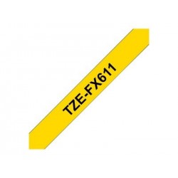 BROTHER TZEFX611 Taśma Brother 6mm BLACK ON YELLOW FLEXIBLE ID