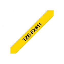 BROTHER TZEFX611 Taśma Brother 6mm BLACK ON YELLOW FLEXIBLE ID