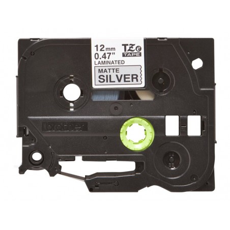 BROTHER TZEM931 Taśma Brother 12mm BLACK ON SILVER (MAT) TAPE / METALIC