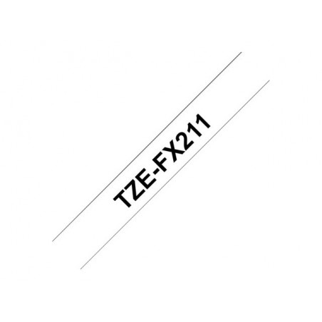 BROTHER TZEFX211 Taśma Brother 6mm BLACK ON WHITE FLEXIBLE ID