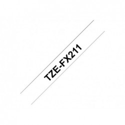 BROTHER TZEFX211 Taśma Brother 6mm BLACK ON WHITE FLEXIBLE ID