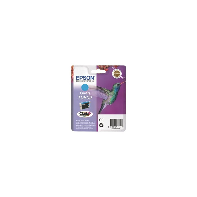 EPSON C13T08024011 Tusz Epson T0802 cyan Stylus photo R265/285/360,RX560/585/685