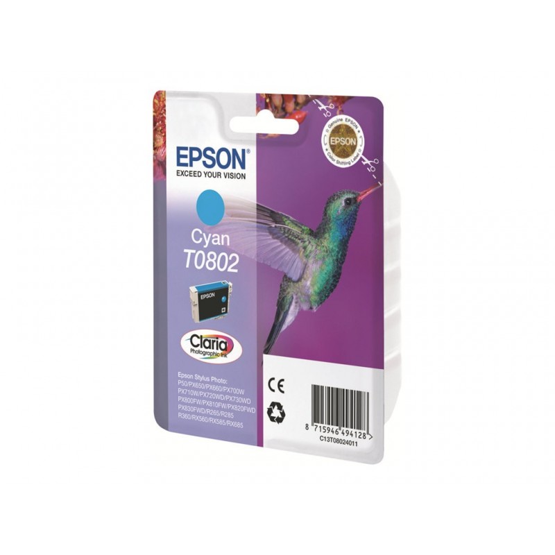 EPSON C13T08024011 Tusz Epson T0802 cyan Stylus photo R265/285/360,RX560/585/685