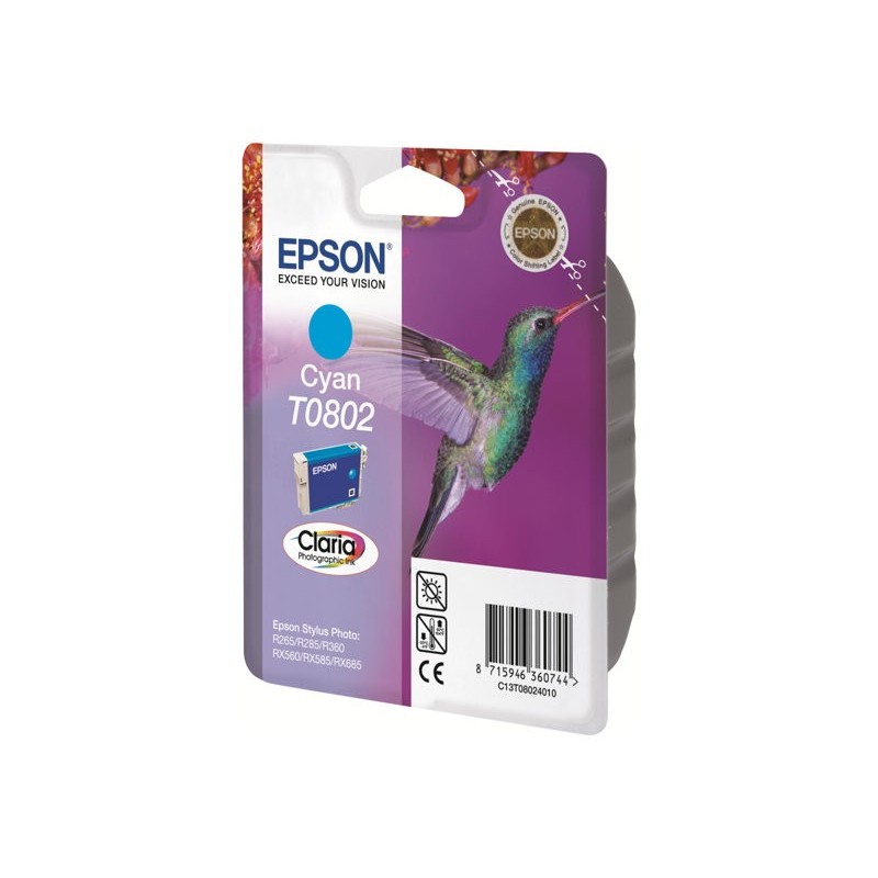 EPSON C13T08024011 Tusz Epson T0802 cyan Stylus photo R265/285/360,RX560/585/685