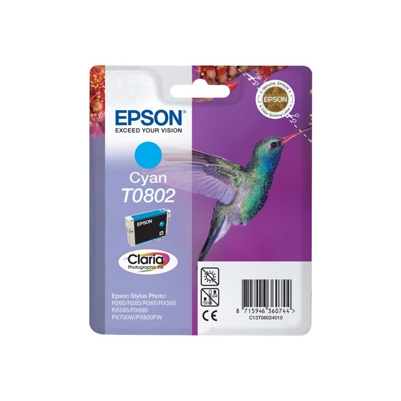 EPSON C13T08024011 Tusz Epson T0802 cyan Stylus photo R265/285/360,RX560/585/685