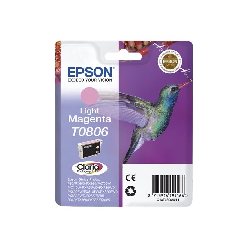 EPSON C13T08064011 Tusz Epson T0806 light magenta Stylus photo R265/285/360,RX560/585/685