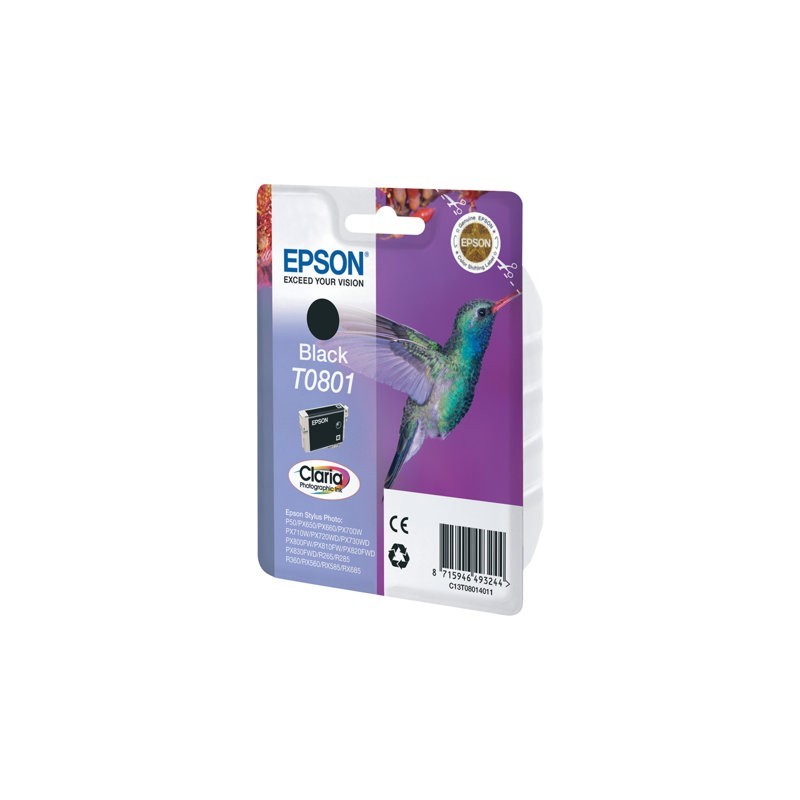 EPSON C13T08014011 Tusz Epson T0801 black Stylus photo R265/285/360,RX560/585/685