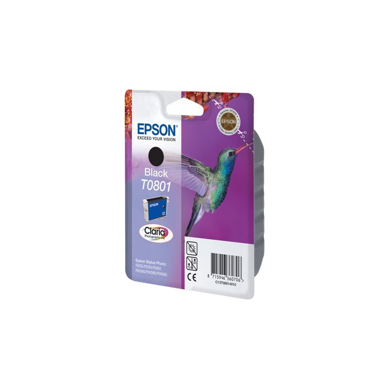 EPSON C13T08014011 Tusz Epson T0801 black Stylus photo R265/285/360,RX560/585/685