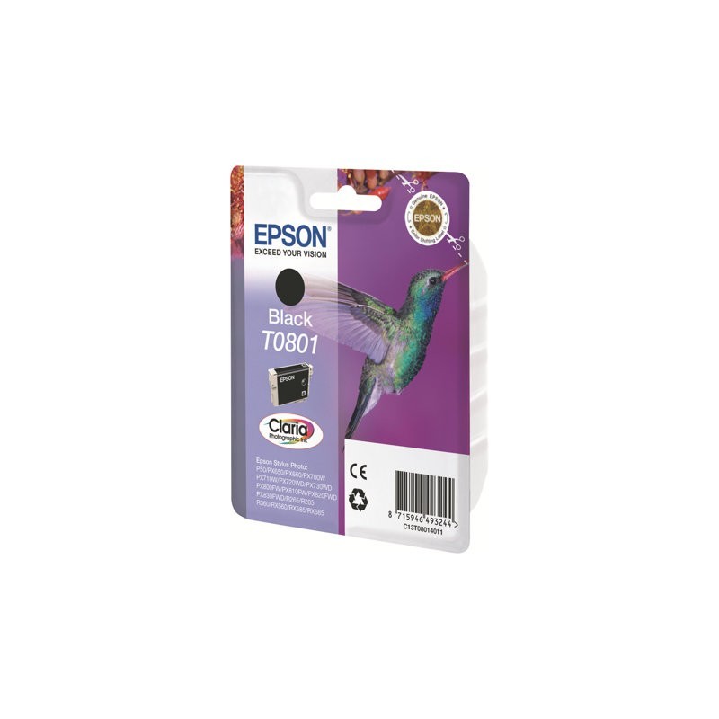 EPSON C13T08014011 Tusz Epson T0801 black Stylus photo R265/285/360,RX560/585/685