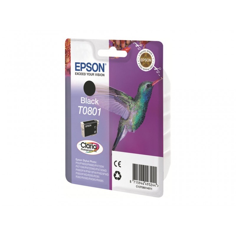 EPSON C13T08014011 Tusz Epson T0801 black Stylus photo R265/285/360,RX560/585/685