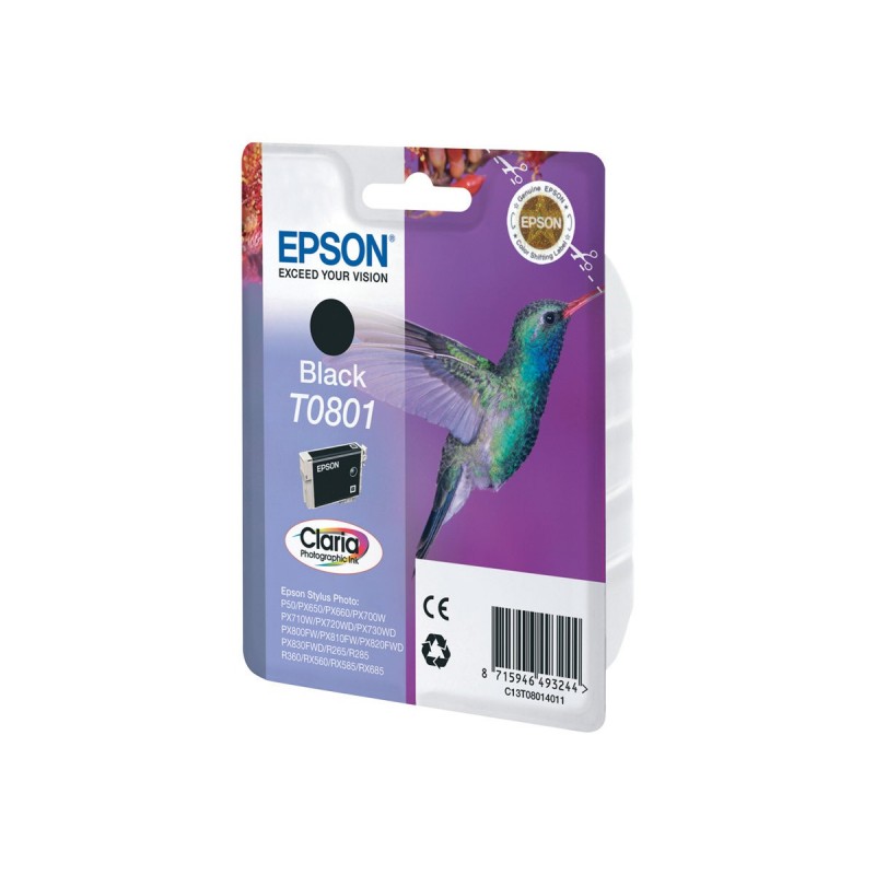 EPSON C13T08014011 Tusz Epson T0801 black Stylus photo R265/285/360,RX560/585/685