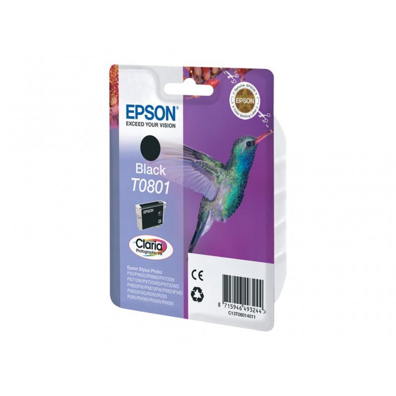 EPSON C13T08014011 Tusz Epson T0801 black Stylus photo R265/285/360,RX560/585/685