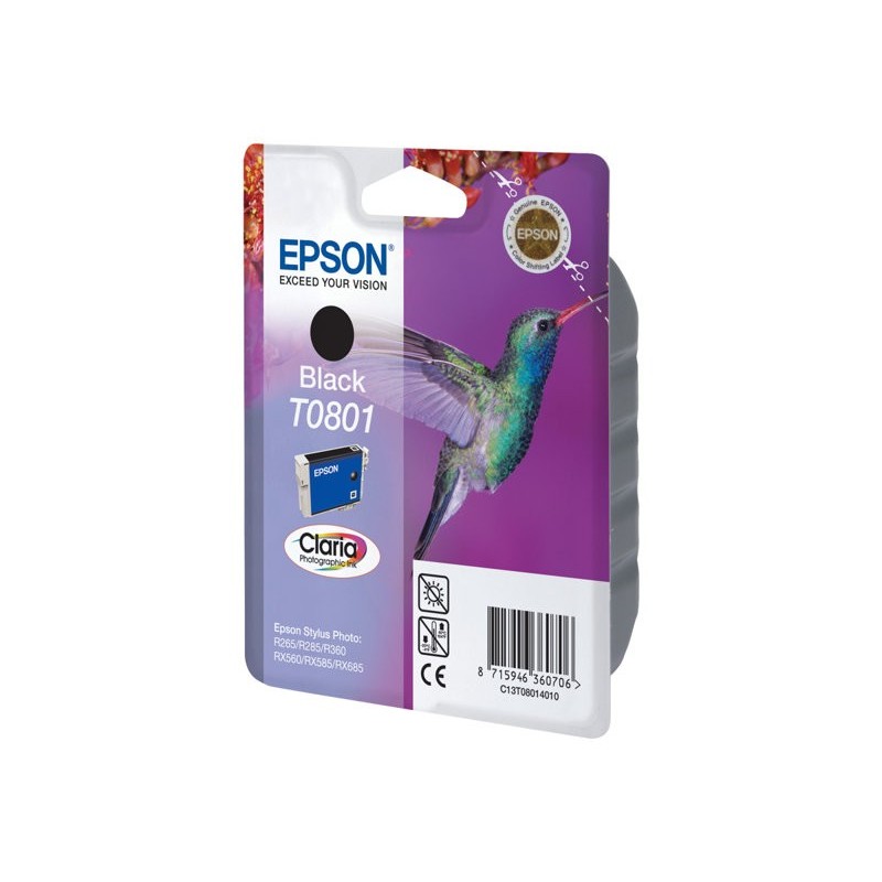 EPSON C13T08014011 Tusz Epson T0801 black Stylus photo R265/285/360,RX560/585/685