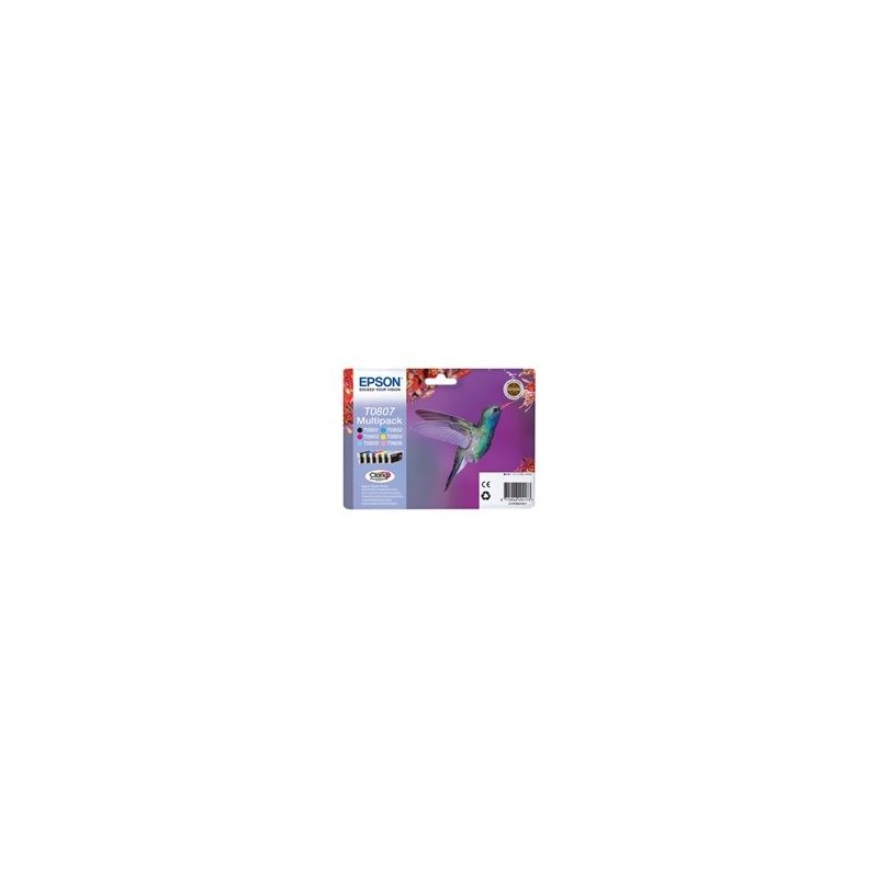 EPSON C13T08074011 Zestaw Epson T0807 C/M/Y/K/LC/LM MultiPack CLARIA Stylus photo R265/285/360...