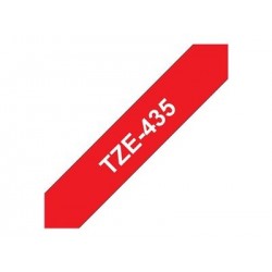 BROTHER TZE435 Taśma Brother 12mm WHITE ON RED