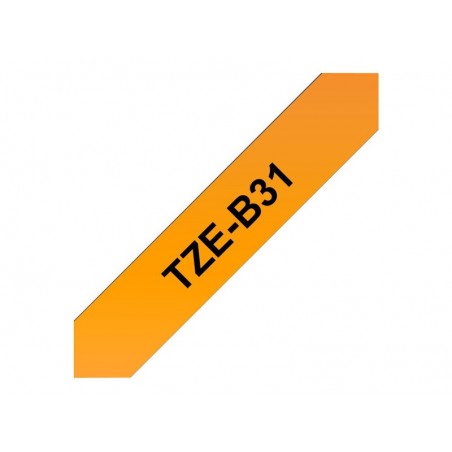 BROTHER TZEB31 Taśma Brother 12mm BLACK ON FLUO. ORANGE