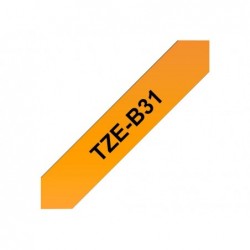 BROTHER TZEB31 Taśma Brother 12mm BLACK ON FLUO. ORANGE