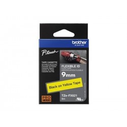 BROTHER TZEFX621 Taśma Brother 9mm BLACK ON YELLOW FLEXIBLE ID