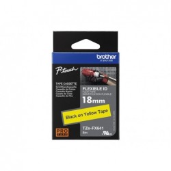 BROTHER TZEFX641 Taśma Brother 18mm BLACK ON YELLOW FLEXIBLE ID