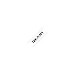 BROTHER TZEN241 Taśma Brother 18mm BLACK ON WHITE NON LAMINATED