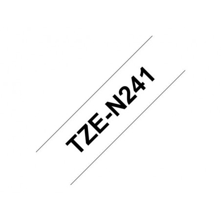 BROTHER TZEN241 Taśma Brother 18mm BLACK ON WHITE NON LAMINATED