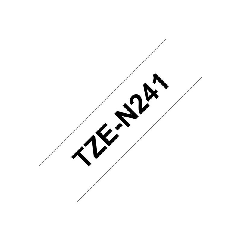 BROTHER TZEN241 Taśma Brother 18mm BLACK ON WHITE NON LAMINATED