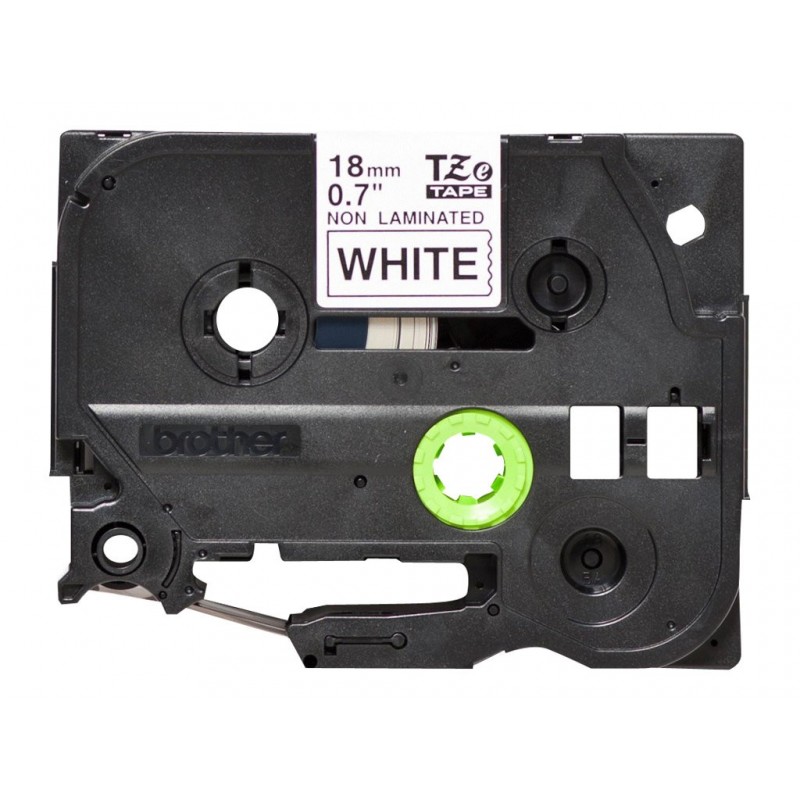 BROTHER TZEN241 Taśma Brother 18mm BLACK ON WHITE NON LAMINATED