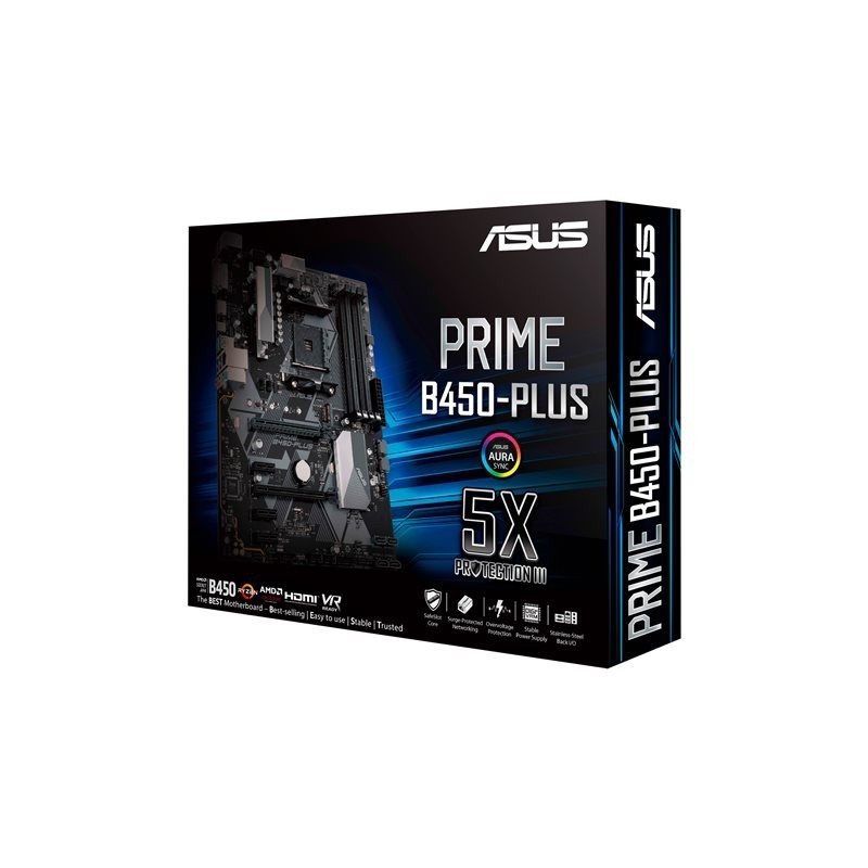 Płyta główna PRIME B450-PLUS AM4 4DDR4 DVI/HDMI/M.2 ATX