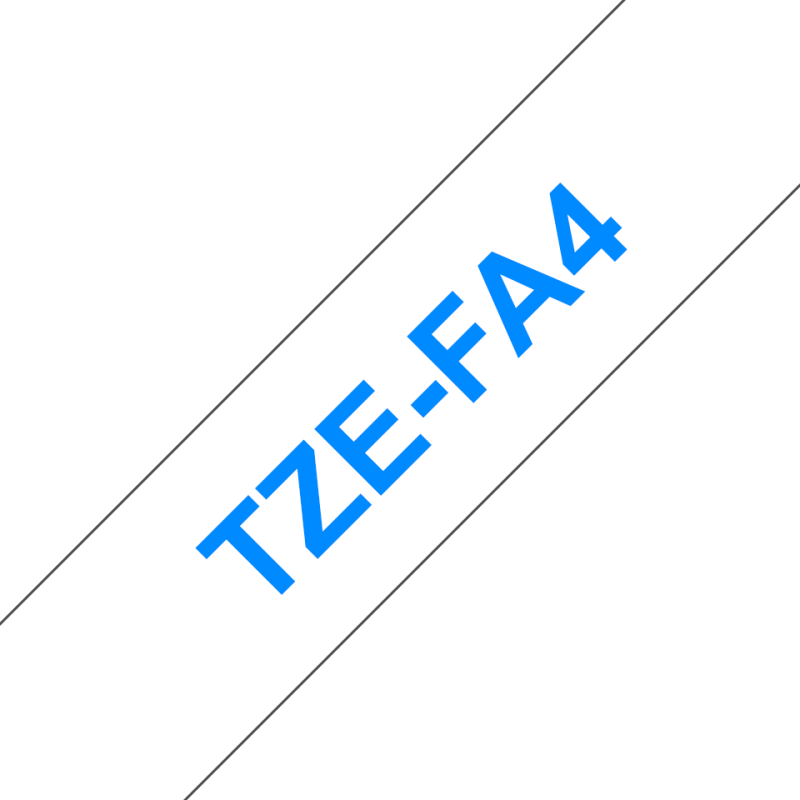 BROTHER Tape TZeFA4B 18mm Blue on White background Thermo sticky 3M