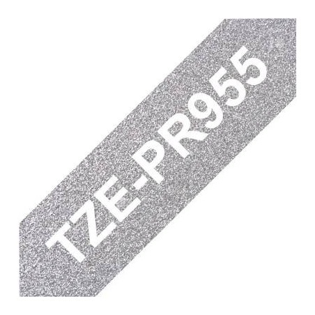 BROTHER TZEPR955 Taśma Brother 24mm White on Premium Silver