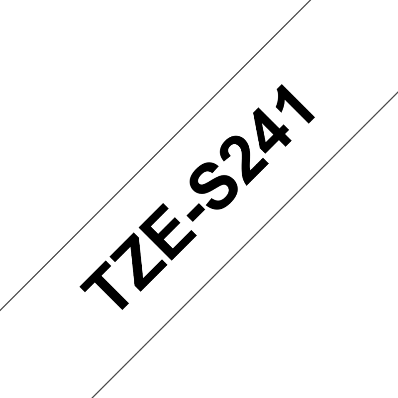 Taśma laminowana Brother 18mm Czarny na Białym, Mocny klej