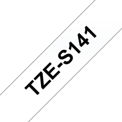 Taśma laminowana Brother 18mm Czarny na Przezroczystym, Mocny klej
