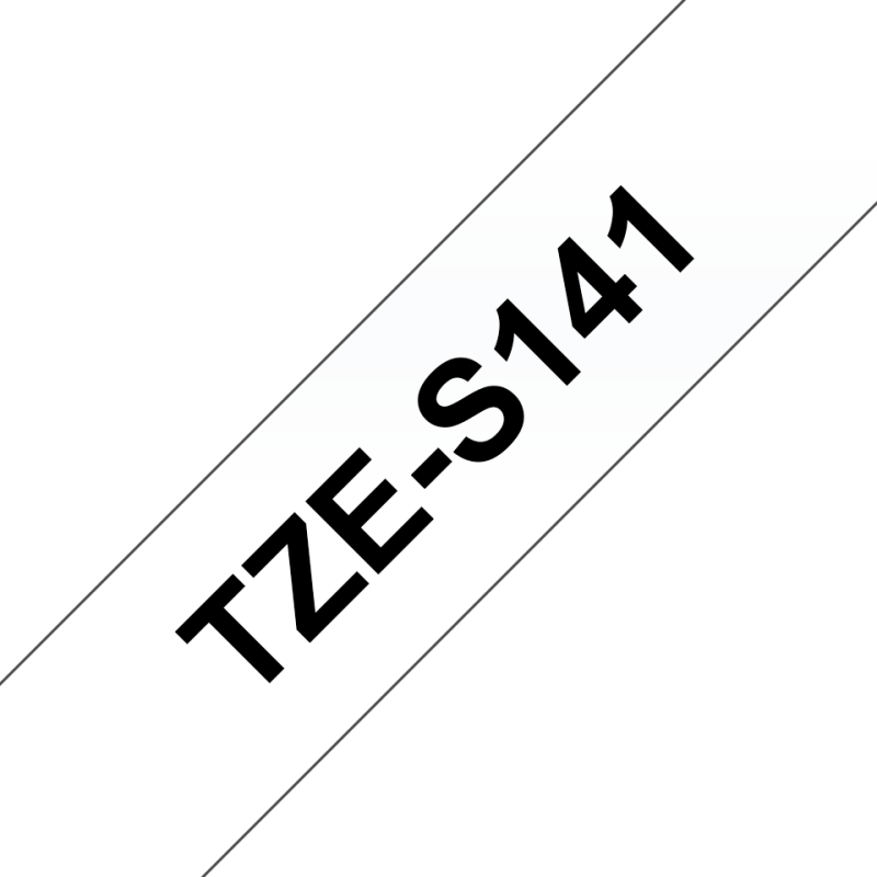 Taśma laminowana Brother 18mm Czarny na Przezroczystym, Mocny klej