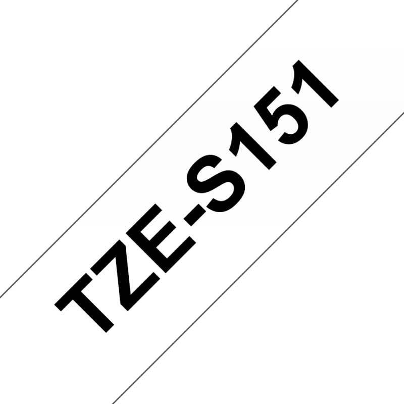 Taśma laminowana Brother 24mm Czarny na Przezroczystym, Mocny klej